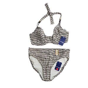 Fantasie Halter Underwire Bikini Set, Med Coverage, Size 30DDD / Small Bottom